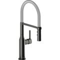 Elkay Avado Single Hole Kitchen Faucet, Black Stainless and Chrome LKAV1061BKCR
